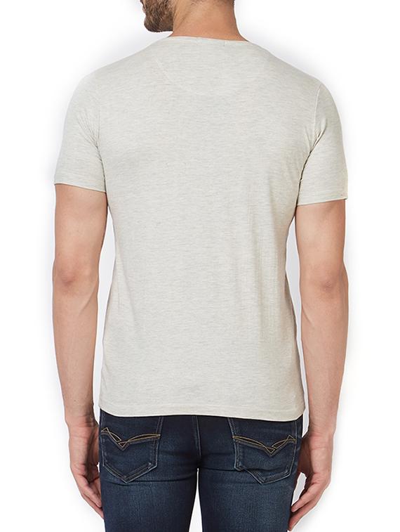 grey cotton front print t-shirt - 15340183 - Zoom Image - 3
