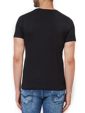 black cotton front print t-shirt - 15340184 - Standard Image - 3
