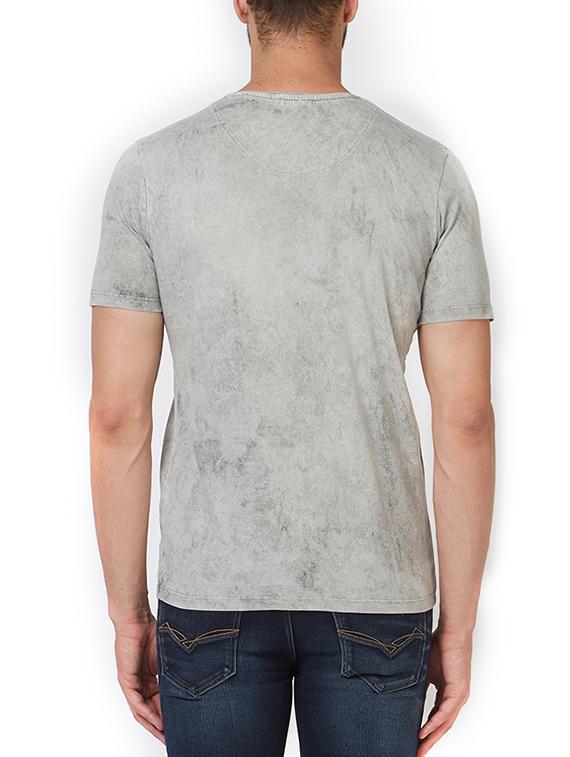 grey cotton front print t-shirt - 15340196 - Zoom Image - 3