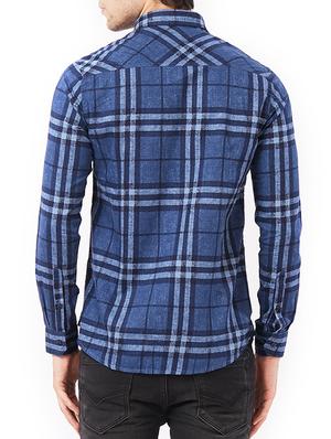 blue cotton casual shirt - 15340216 - Standard Image - 3