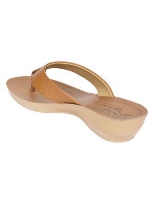 tan toe separator slippers - 15340524 - Standard Image - 3