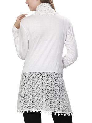 lace detail asymmetric shrug - 15340750 - Standard Image - 3