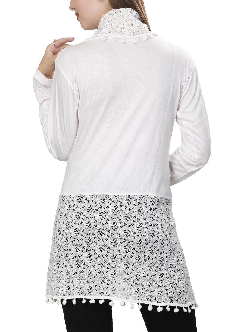 lace detail asymmetric shrug - 15340750 - Zoom Image - 3