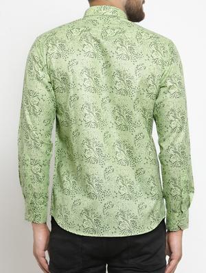 green cotton blend casual shirt - 15340901 - Standard Image - 3