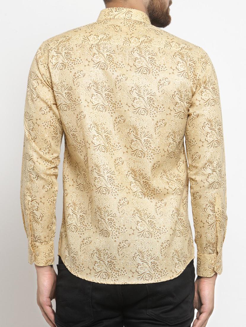 yellow cotton blend casual shirt - 15340902 - Zoom Image - 3