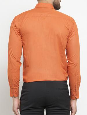 orange cotton casual shirt - 15340915 - Standard Image - 3