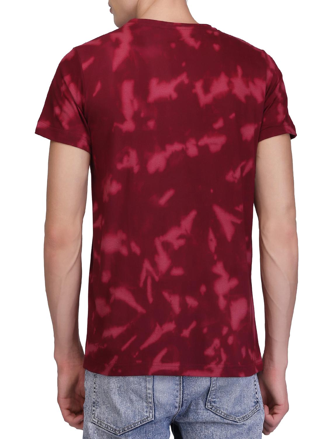 maroon cotton washed t-shirt - 15341464 - Zoom Image - 3