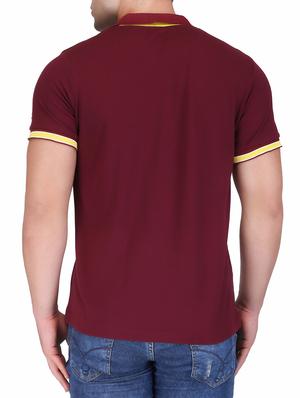 maroon cotton polo t-shirt - 15341473 - Standard Image - 3