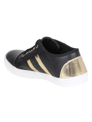 black leatherette lace up sneaker - 15341891 - Standard Image - 3