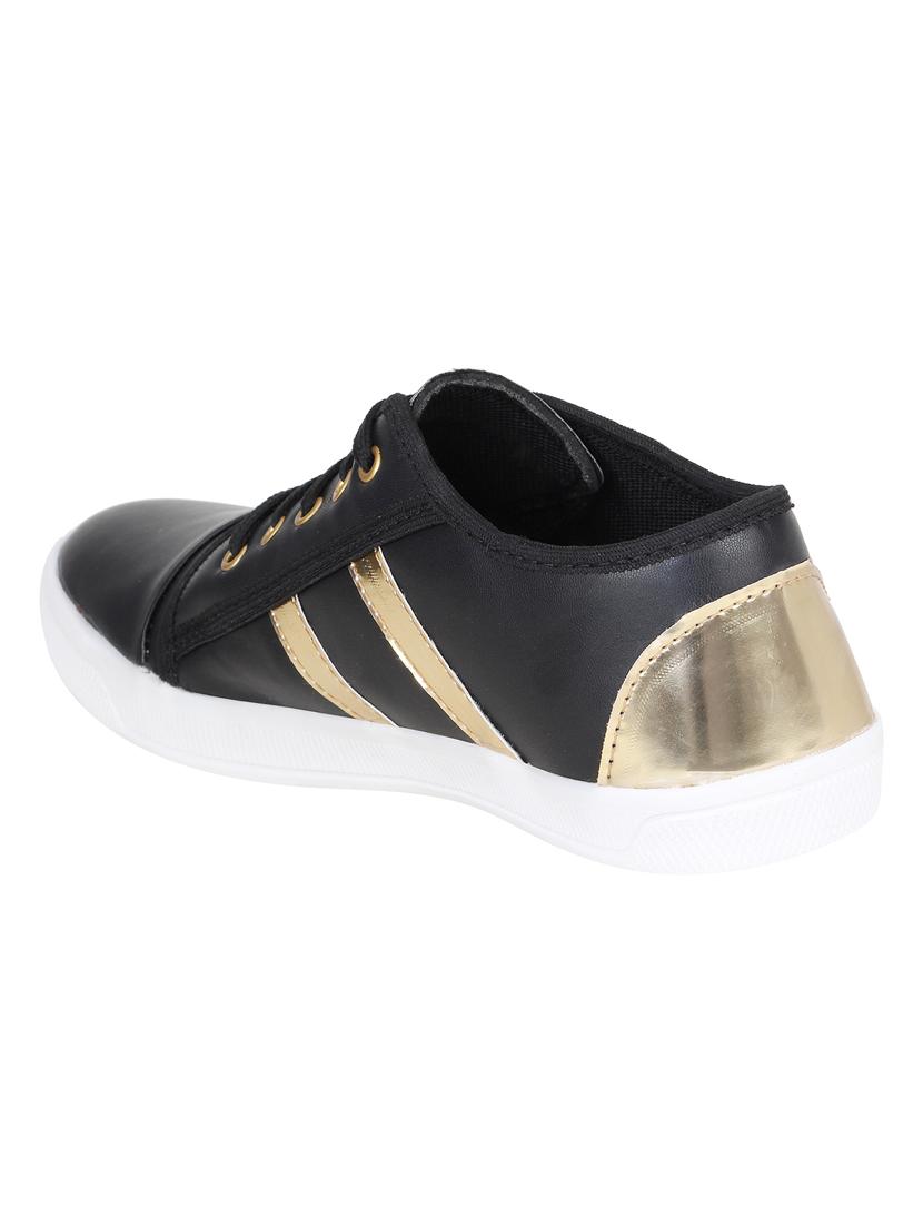 black leatherette lace up sneaker - 15341891 - Zoom Image - 3