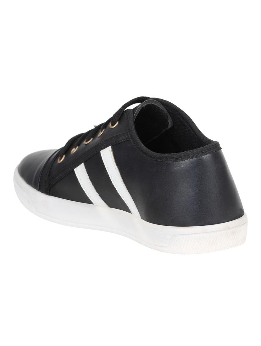 black leatherette lace up sneaker - 15341892 - Zoom Image - 3