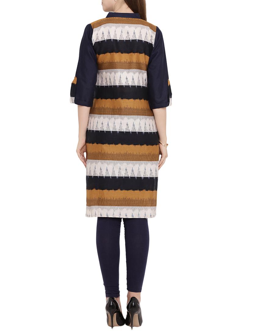 straight ikat kurta - 15342521 - Zoom Image - 3
