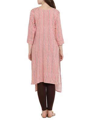 asymmetric stripes kurta - 15342531 - Standard Image - 3