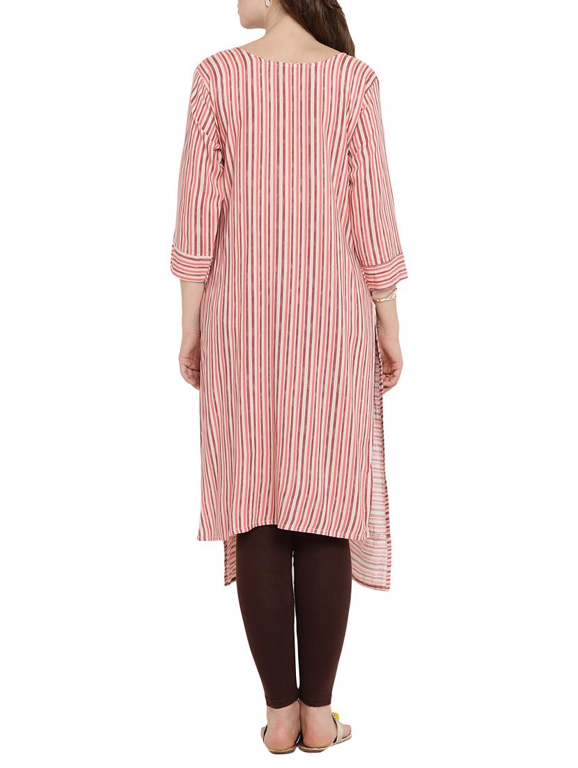 asymmetric stripes kurta - 15342531 - Zoom Image - 3