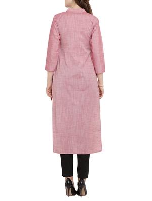 straight pink kurta - 15342541 - Standard Image - 3