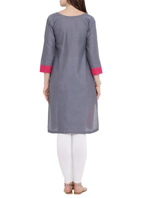 straight color block kurta - 15342543 - Standard Image - 3