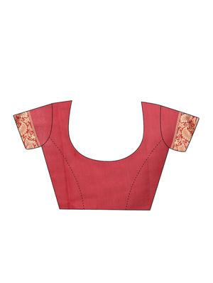 Zari motifs woven saree with blouse - 15342694 - Standard Image - 3