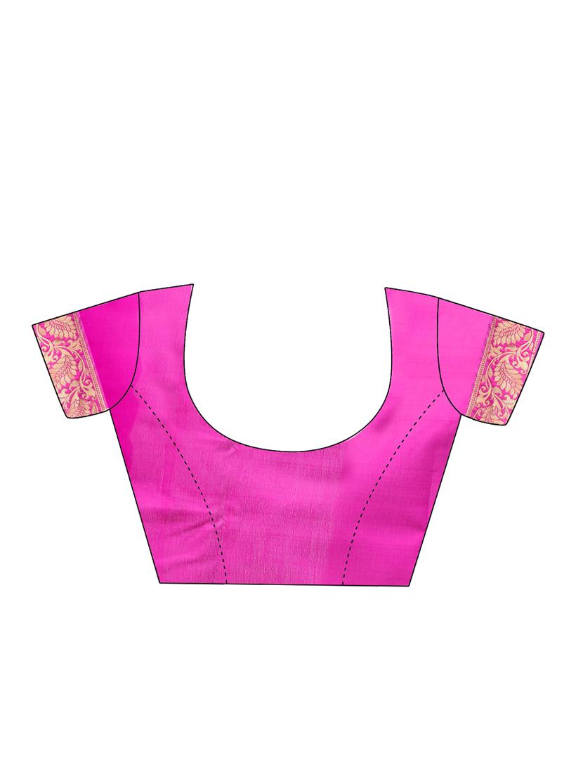 Zari motifs woven saree with blouse - 15342696 - Zoom Image - 3