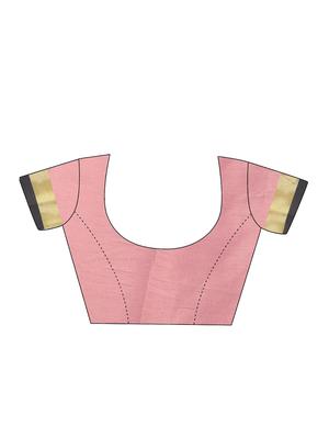 pink silk woven saree with blouse - 15342697 - Standard Image - 3
