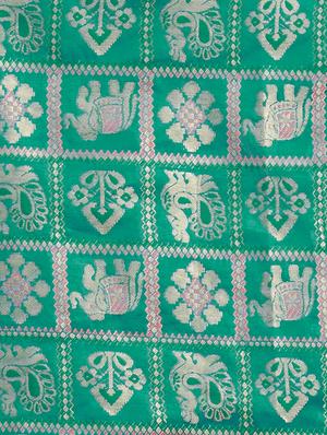 turquoise pochampalli saree with blouse - 15342722 - Standard Image - 3