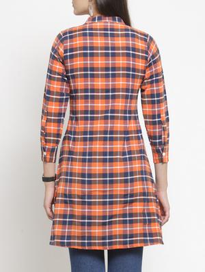 A-line multi checks kurta - 15343133 - Standard Image - 3
