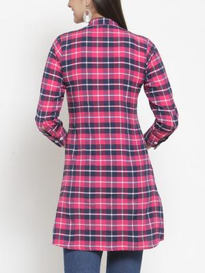 A-line multi checks kurta - 15343134 - Standard Image - 3