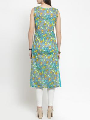 straight printed kurta - 15343138 - Standard Image - 3