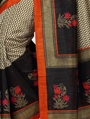 all over printed bhagalpuri saree with blouse - 15343265 - Standard Image - 3