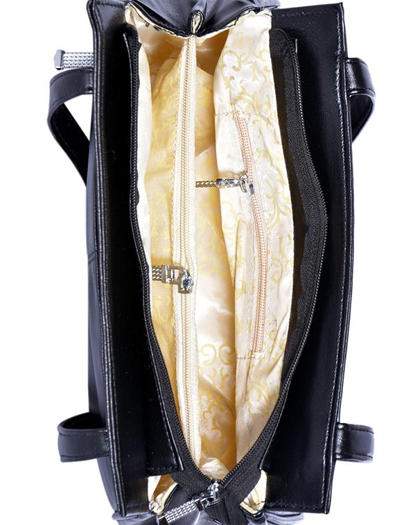 black leatherette (pu) regular handbag - 15343448 - Zoom Image - 3