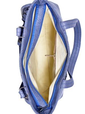 blue leatherette (pu) regular handbag - 15343456 - Standard Image - 3