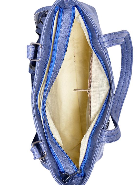 blue leatherette (pu) regular handbag - 15343456 - Zoom Image - 3