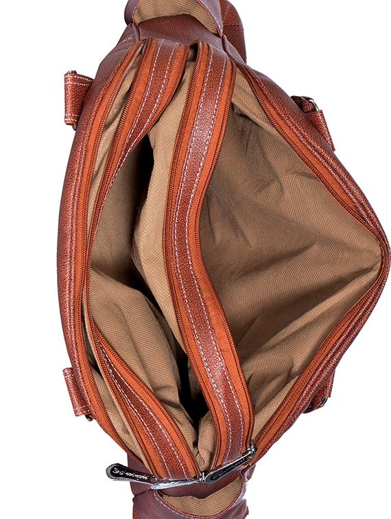 brown leatherette (pu) regular handbag - 15343459 - Zoom Image - 3