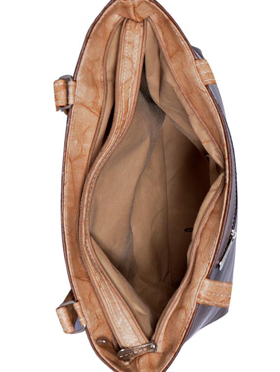 brown leatherette (pu) regular handbag - 15343471 - Zoom Image - 3