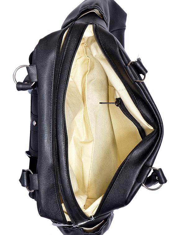 black leatherette (pu) regular handbag - 15343492 - Zoom Image - 3