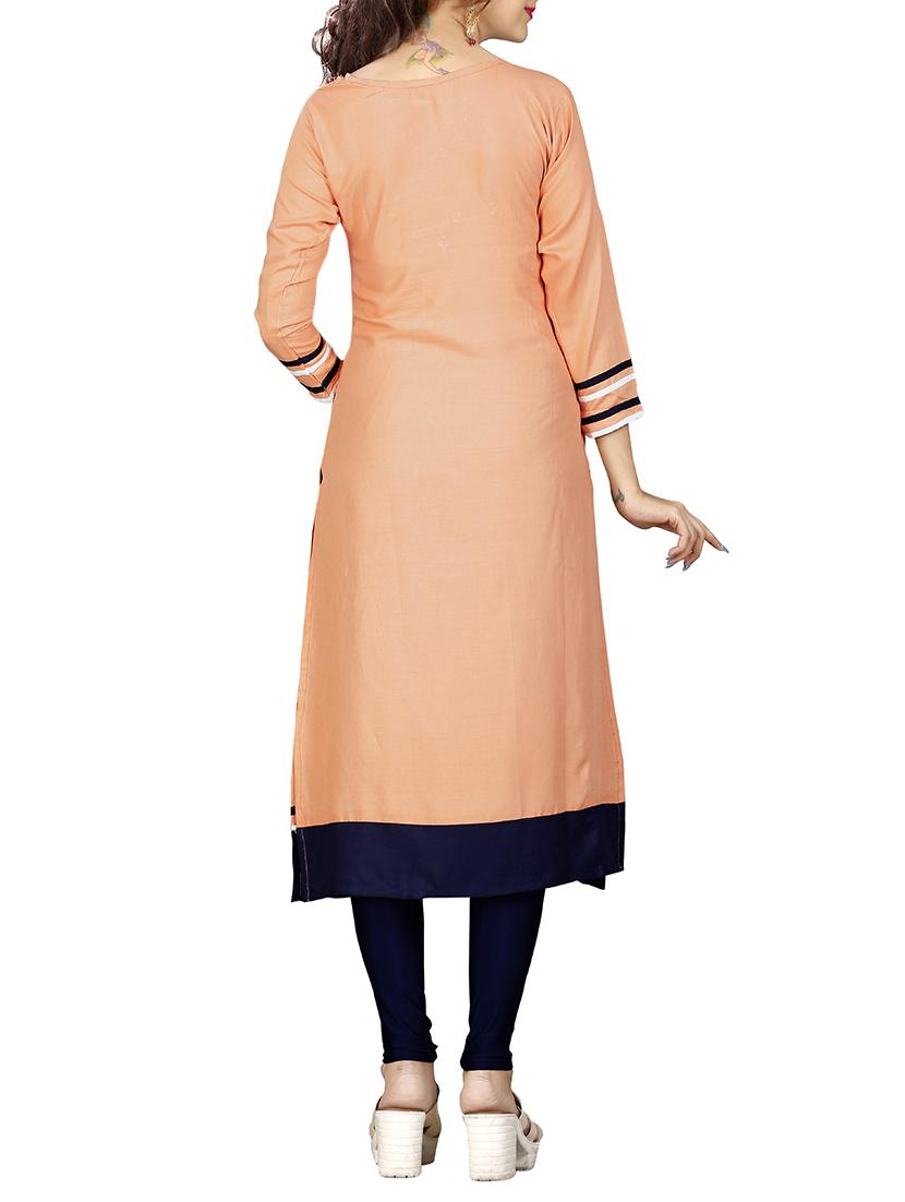 straight embroidered kurta - 15343587 - Zoom Image - 3