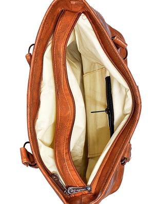 tan leatherette (pu) regular handbag - 15343611 - Standard Image - 3