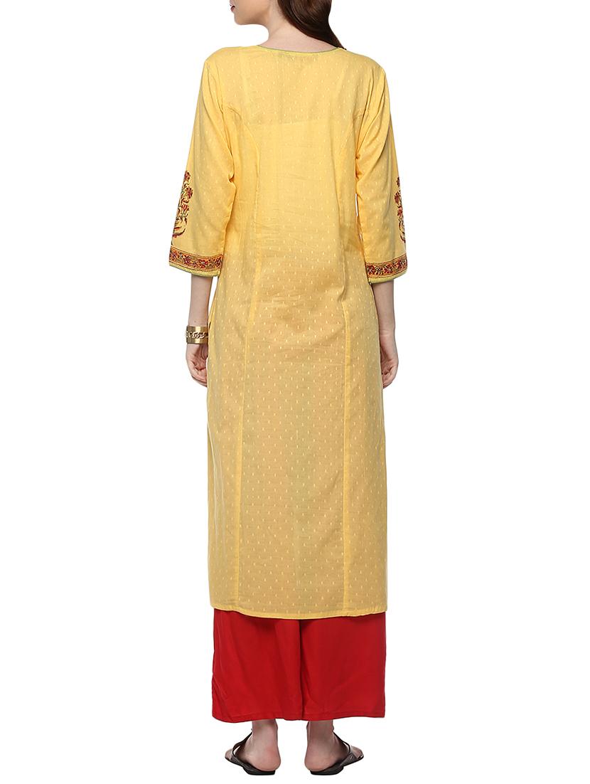 straight printed kurta - 15344502 - Zoom Image - 3