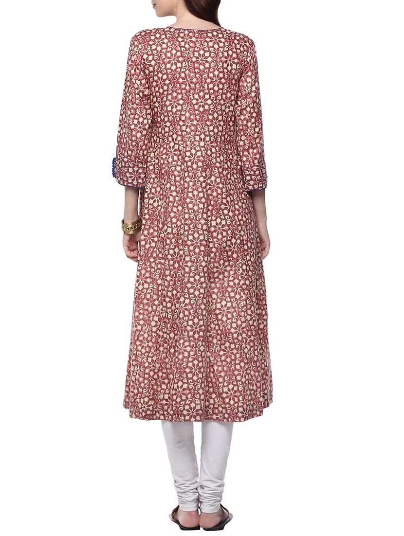 a-line printed kurta - 15344505 - Zoom Image - 3