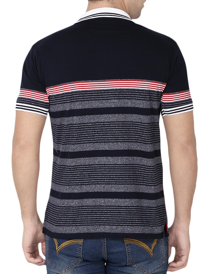 navy blue cotton polo t-shirt - 15344573 - Zoom Image - 3