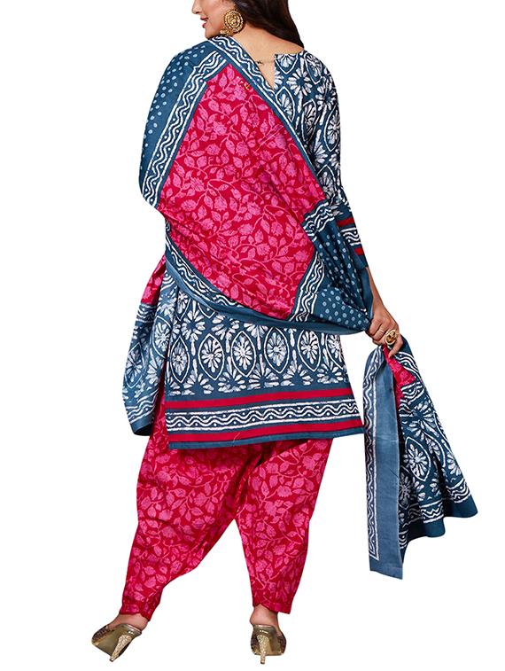 multi colored unstitched combo suit - 15344654 - Zoom Image - 3