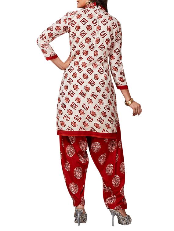 multi colored unstitched combo suit - 15344878 - Zoom Image - 3