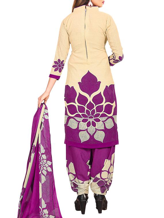 multi colored unstitched combo suit - 15345113 - Zoom Image - 3