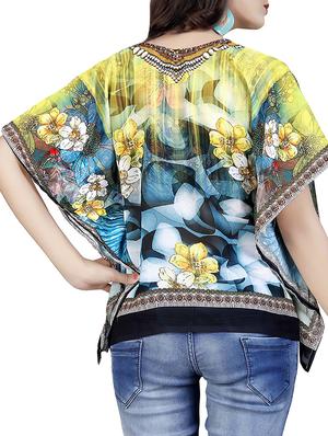 Printed poly kaftan - 15345135 - Standard Image - 3