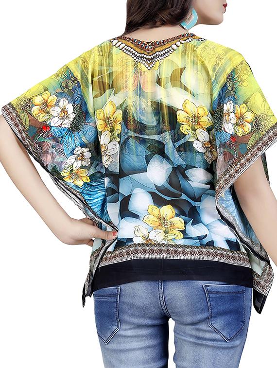 Printed poly kaftan - 15345135 - Zoom Image - 3