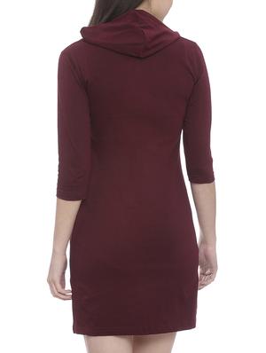 front pocket hooded sheath dress - 15345248 - Standard Image - 3