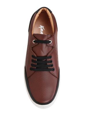 black leatherette lace up sneaker - 15345269 - Standard Image - 3