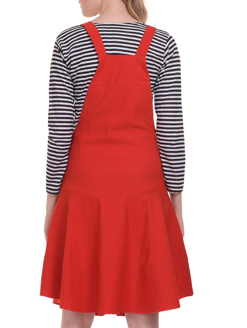 flared patch pocket dungaree dress - 15345553 - Zoom Image - 3
