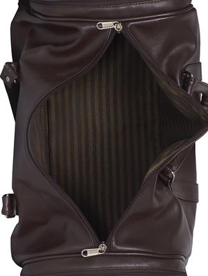 brown leatherette (pu) dufflebag - 15345579 - Standard Image - 3