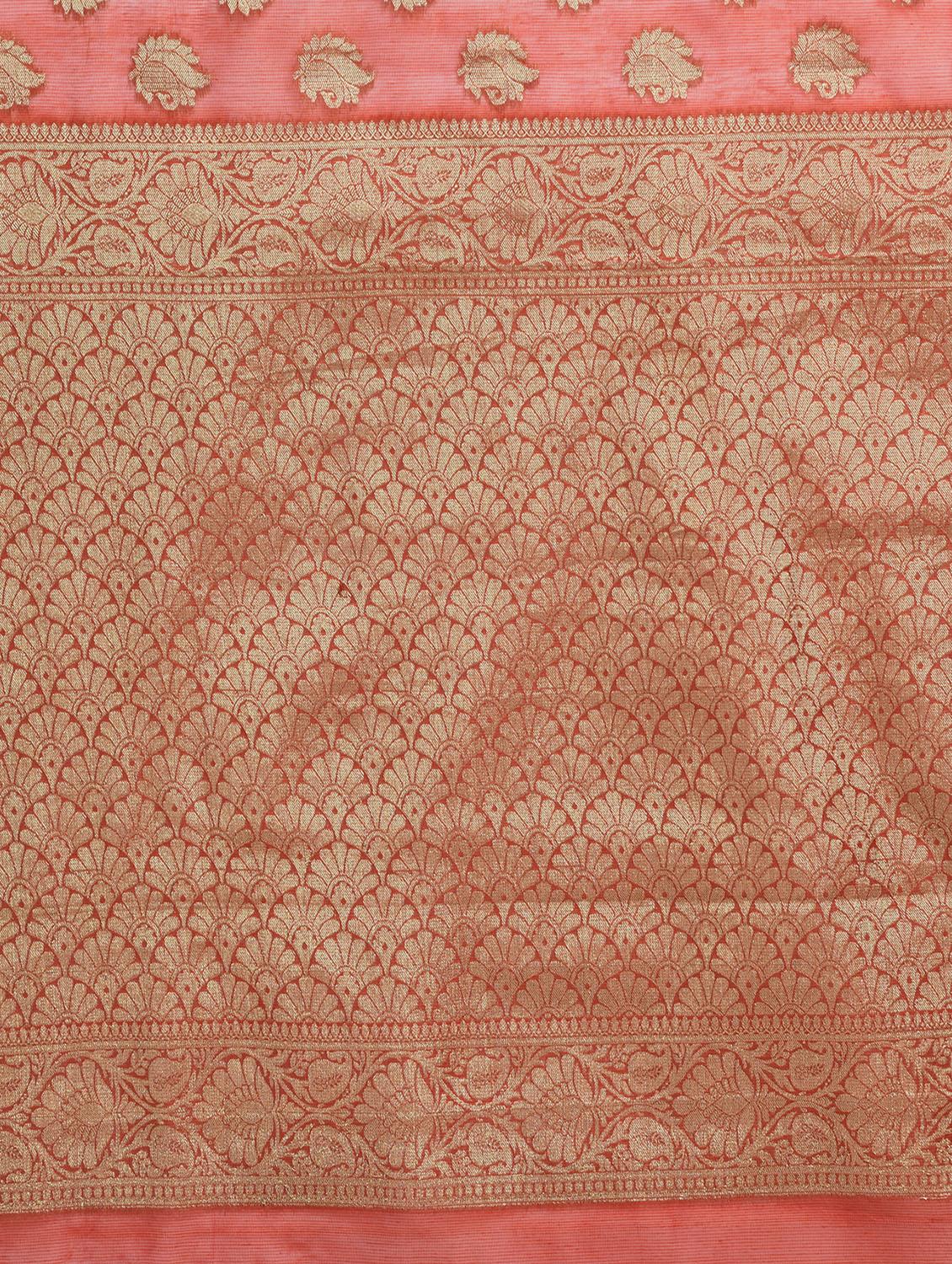 Paisley Zari Banarasi Saree with blouse - 15345644 - Zoom Image - 3