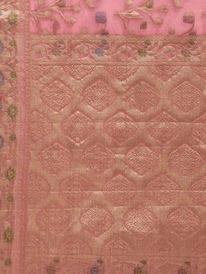 floral Zari motif Banarasi Saree with blouse - 15345653 - Standard Image - 3